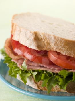 Royalty Free Photo of a BLT on white bread