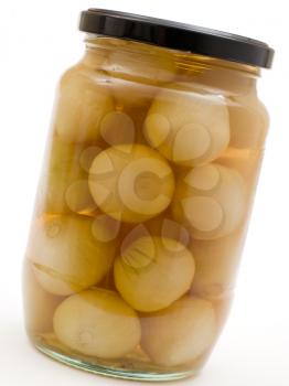 Royalty Free Photo of a Jar of Pickled Onions