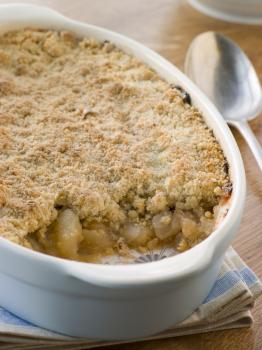 Royalty Free Photo of Dish of Apple Crumble
