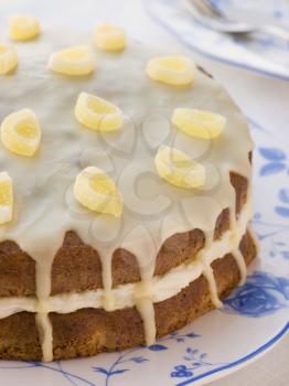 Royalty Free Photo of a Lemon Drizzle Cake