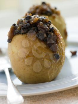 Royalty Free Photo of Baked Apples Stuffed With Christmas Pudding