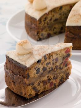 Royalty Free Photo of a Slice of Simnel Cake