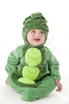 Royalty Free Photo of a Baby in a Peas in a Pod Costume