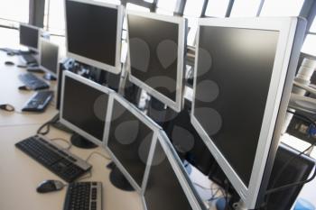 Royalty Free Photo of Office Space With Monitors