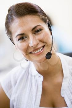 Royalty Free Photo of a Woman Wearing a Headset