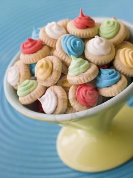 Royalty Free Photo of a Dish of Iced Gem Biscuits
