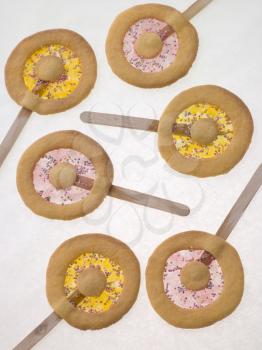 Royalty Free Photo of Candy and Shortbread Biscuit Lollipops
