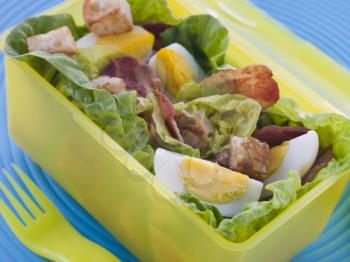 Royalty Free Photo of a Bacon and Egg Salad Lunch Box