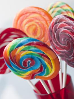 Royalty Free Photo of Spiral Fruit Lollipops