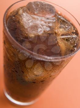 Royalty Free Photo of a Glass of Cola With Ice Cubes