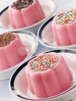 Royalty Free Photo of Blancmange With Different Toppings