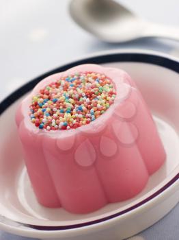 Royalty Free Photo of Blancmange Topped With Candy Sprinkles
