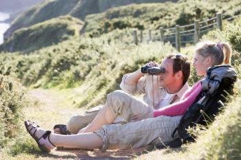 Royalty Free Photo of a Couple With Binoculars