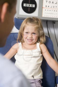 Royalty Free Photo of a Little Girl at the Optometrist's Office