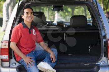 Royalty Free Photo of a Man in a Van