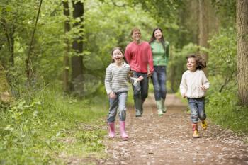 Royalty Free Photo of a Family on a Trail