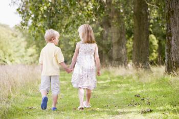 Royalty Free Photo of Two Children on a Path