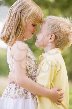 Royalty Free Photo of Two Children Hugging
