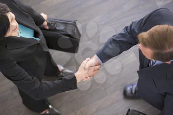 Royalty Free Photo of a Man and Woman Shaking Hands