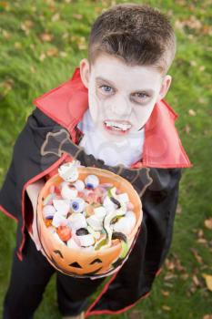Royalty Free Photo of a Boy In a Vampire Costume