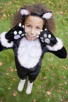 Royalty Free Photo of a Girl in a Cat Costume