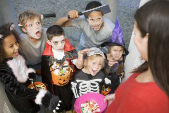 Royalty Free Photo of Trick-or-Treaters