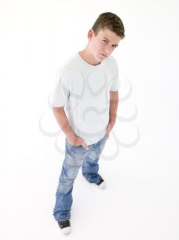 Royalty Free Photo of a Boy Looking Sullen