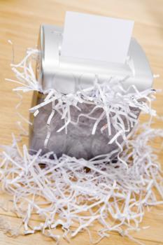 Royalty Free Photo of an Overflowing Paper Shredder