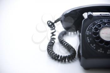 Royalty Free Photo of a Black Rotary Phone