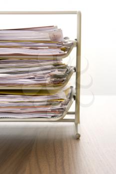 Royalty Free Photo of Paperwork in a Tray