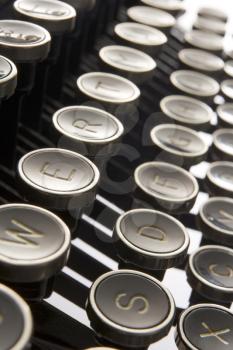 Royalty Free Photo of a Closeup of Old-Fashioned Typewriter Keys