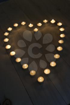 Royalty Free Photo of Candles in a Heart Shape