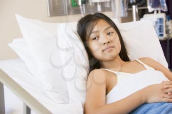 Royalty Free Photo of a Young Girl in the Hospital