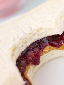 Royalty Free Photo of a Peanut Butter and Jelly Sandwich