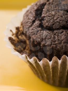 Royalty Free Photo of a Chocolate Chip Muffin Closeup