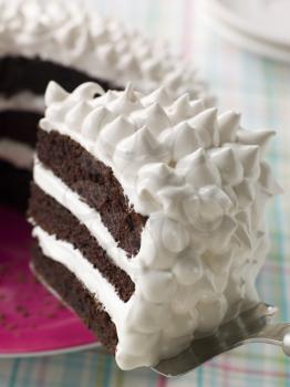 Royalty Free Photo of a Devil's Food Cake With Marshmallow Frosting