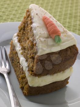 Royalty Free Photo of a Slice of Carrot Cake