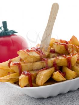 Royalty Free Photo of French Fries and Ketchup