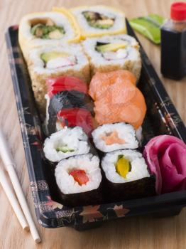 Royalty Free Photo of a Takeout Sushi Tray