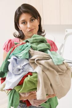 Royalty Free Photo of a Woman With Laundry