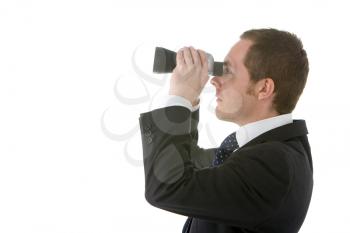 Royalty Free Photo of a Person Looking Through Binoculars