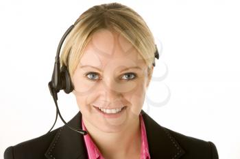 Royalty Free Photo of a Woman With a Headset