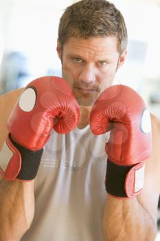Royalty Free Photo of a Man With Boxing Gloves
