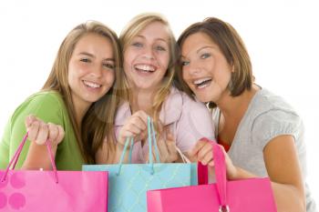 Royalty Free Photo of Girls Holding a Shopping Bag