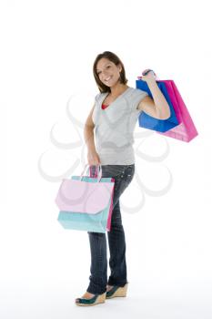 Royalty Free Photo of a Teenager With Shopping Bags