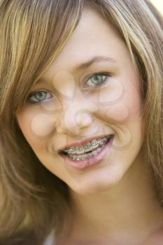 Royalty Free Photo of a Girl Wearing Braces
