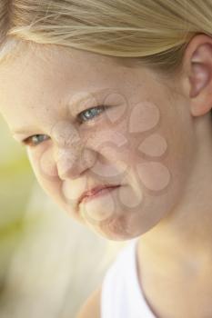 Royalty Free Photo of an Angry Little Blonde Girl