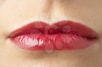 Royalty Free Photo of a Closeup of Red Lips