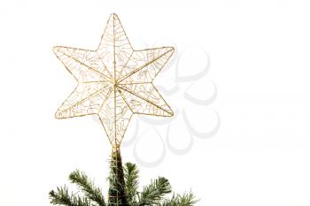 Royalty Free Photo of a Star on a Christmas Tree