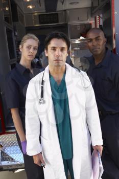 Royalty Free Photo of Paramedics and a Doctor
